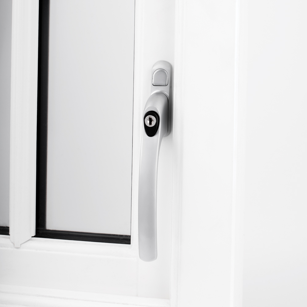 Alpine Inline PVC or Timber Espag Window Handle - Satin Chrome (Non Handed)